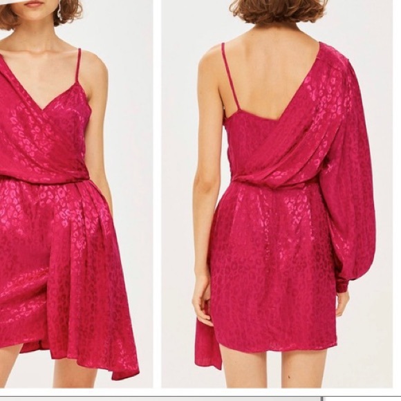 Top shop fuchsia leopard print dress - Picture 2 of 7